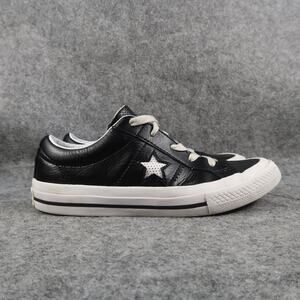 Converse Shoes Kids 3 Sneakers One Star Ox Junior Black Leather Trainer Lace Up